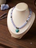 Embrace Effortless Summer Elegance: The Aquamarine & Turquoise Heart Charm Necklace