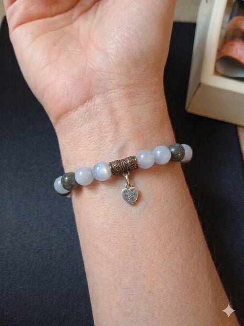 Aquamarine & Blue Labradorite Mythical Dragon Bracelet