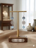 Ocean Serenity: Aquamarine Filigree Drop Earrings
