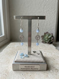 Handcrafted Aquamarine Mandala Dangle Earrings