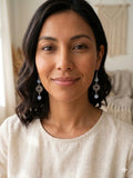 Celestial Balance: Aquamarine & Sacred Star Dangle Earrings