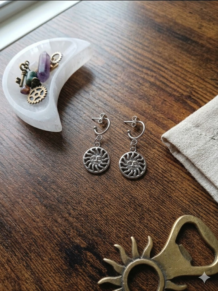 Radiate Cosmic Charm: Celestial Sun Drop Earrings