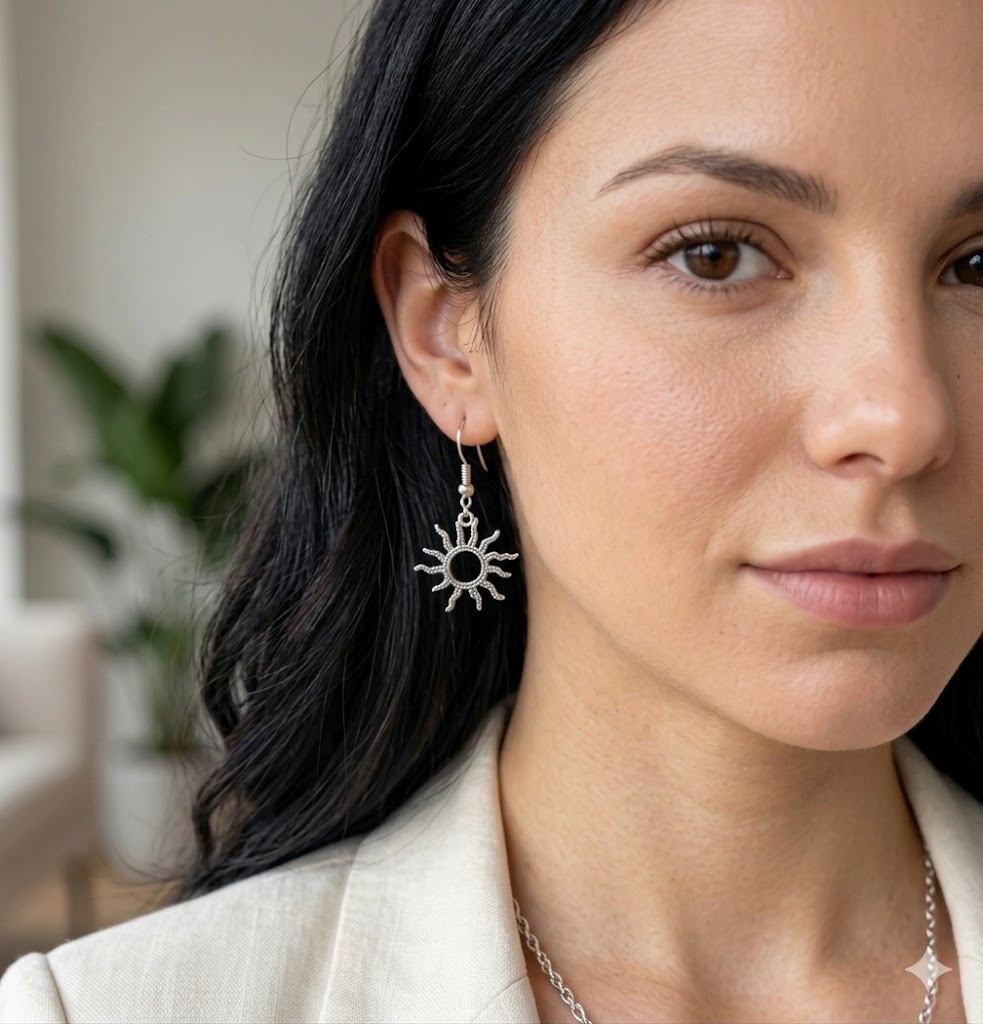 Celestial Radiance: The Solis Sunburst Drop Earrings