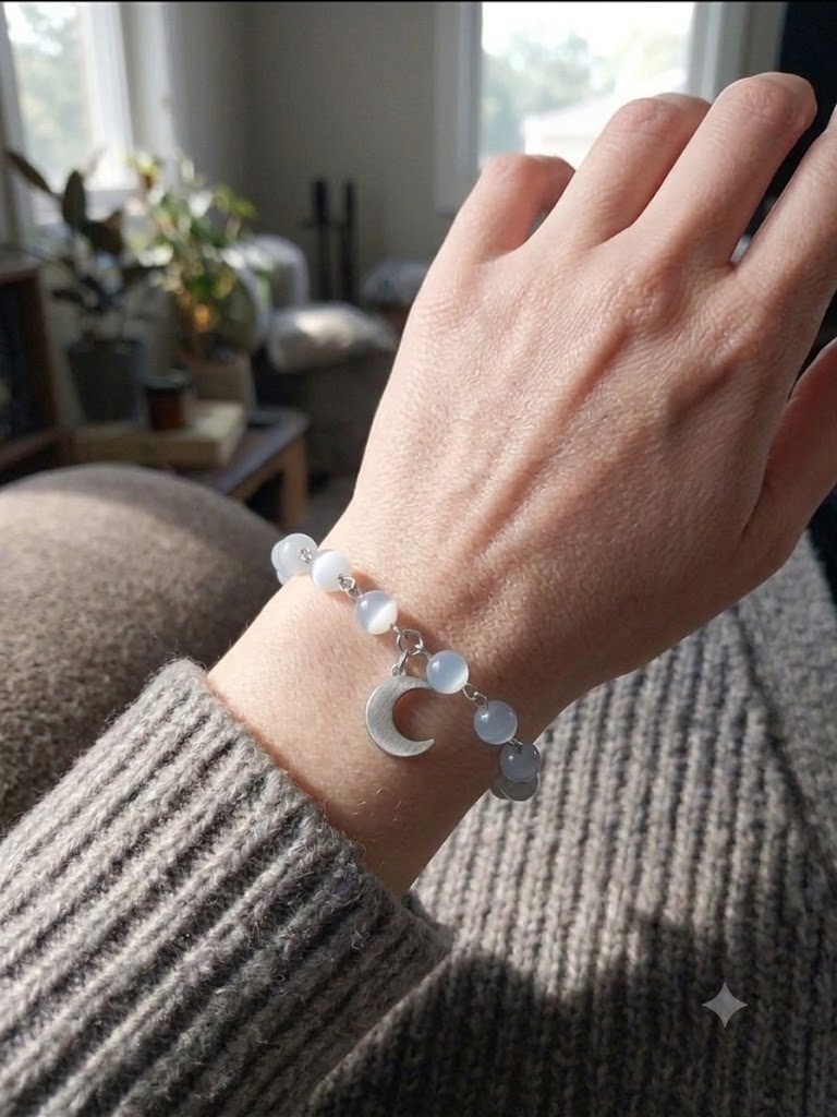 Celestial Harmony Aquamarine & Stainless Steel Bracelet