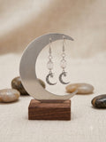 Celestial Rose Quartz Dangle Earrings: Lunar Harmony