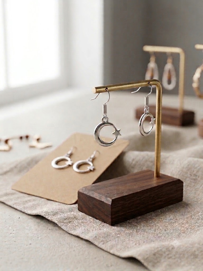 Celestial Elegance: Moon and Star Stainless Steel Earrings